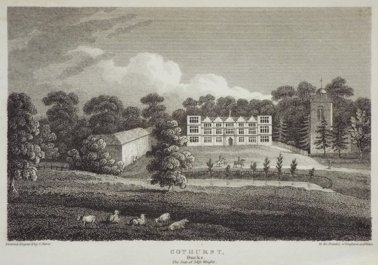 Print - Gothurst, Bucks, The Seat of Miss Wright - Storer